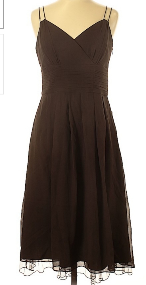 Anne Klein brown silk cocktail party prom dress 6